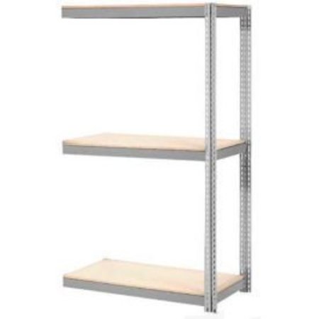 GLOBAL EQUIPMENT Expandable Add-On Rack 36x18x84 3 Level Wood Deck 1500 lb. Cap Per Level GRY 716387